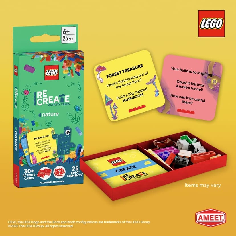LEGO Recreate Activity Cards – Nature | Creative Building Game with 30+ Activity Cards & 25 LEGO Elements | Ages 6+
