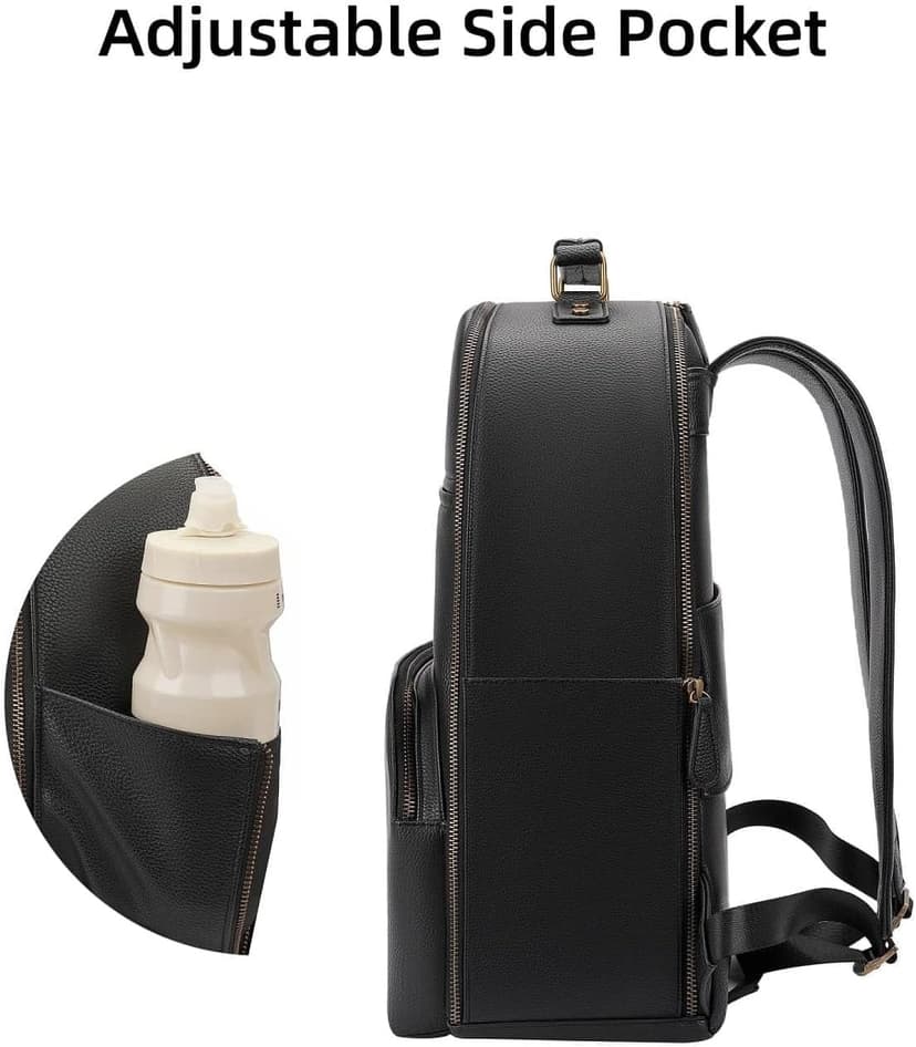 Divvia Camera Backpack Classic PU Leather for DSLR, Professional Camera Bag for Photographers with 15 Inch Laptop Compartment Large 20L