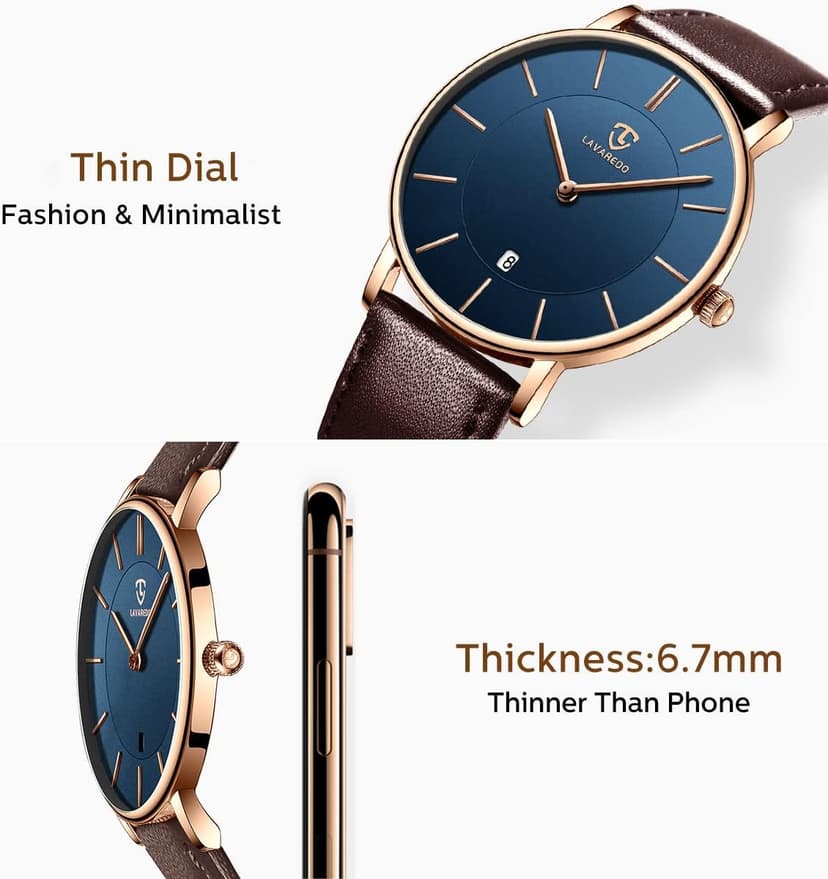 BEN NEVIS Watch, Mens Watch, Minimalist Fashion Simple Wrist Watch Analog Date with Leather Strap
