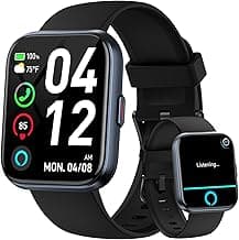 Smart Watches for Men Android & iPhone, 1.8" Alexa Built-in Smartwatches Fitness Tracker Watch with Bluetooth Calls, IP68 Waterproof, Heart Rate/Sleep/SpO2 Monitor, 110 Sport Modes - Black