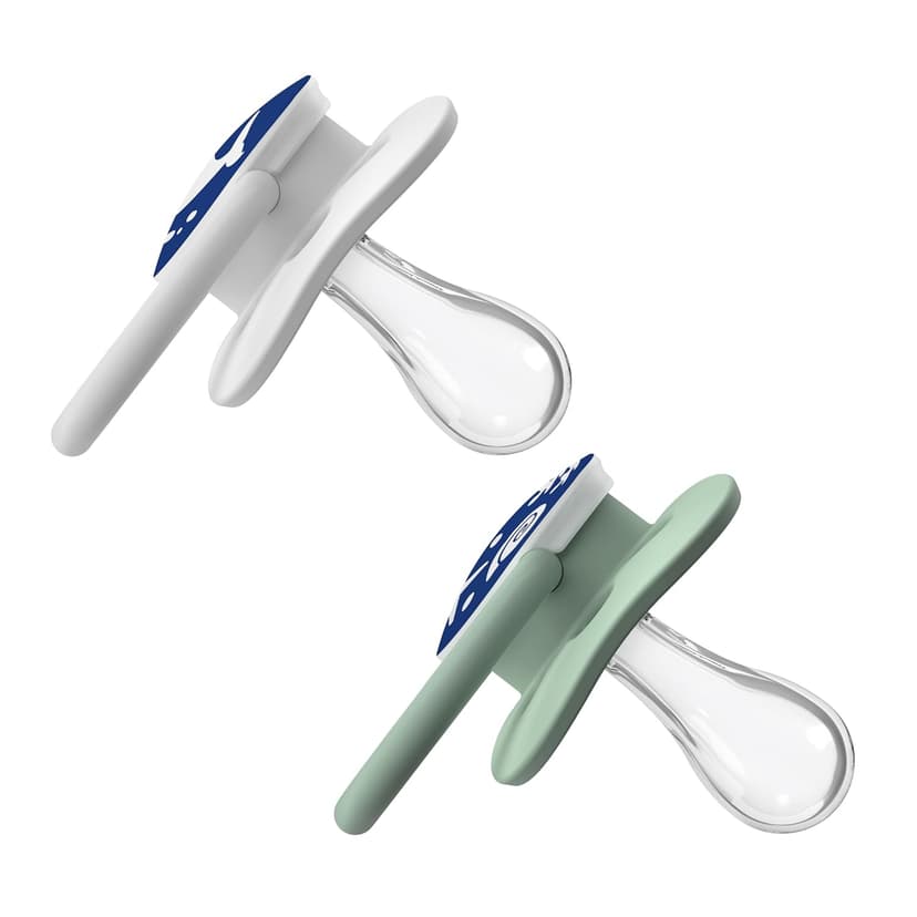 Dr. Brown's Advantage Glow-in-The-Dark Baby Pacifier, Fully Symmetrical Soother with Soft Silicone Bulb, Blue Ocean, 0-6m, BPA Free, 2 Pack