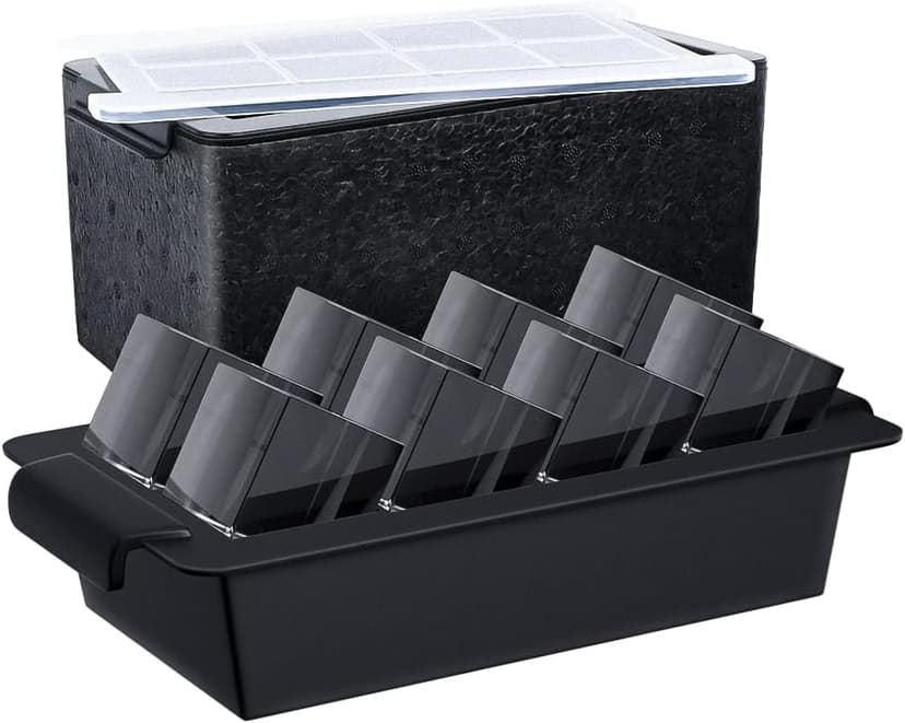 TINANA Upgrade 2 Inch Clear Ice Cube Tray Make 8 Large Square Crystal Ice Cube Maker for Cocktail, Whiskey & Bourbon Drinks, Gifts for Men