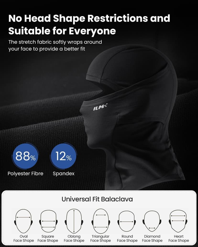 ILM Motorcycle Balaclava Face Mask Adult Youth for Ski Model FM01