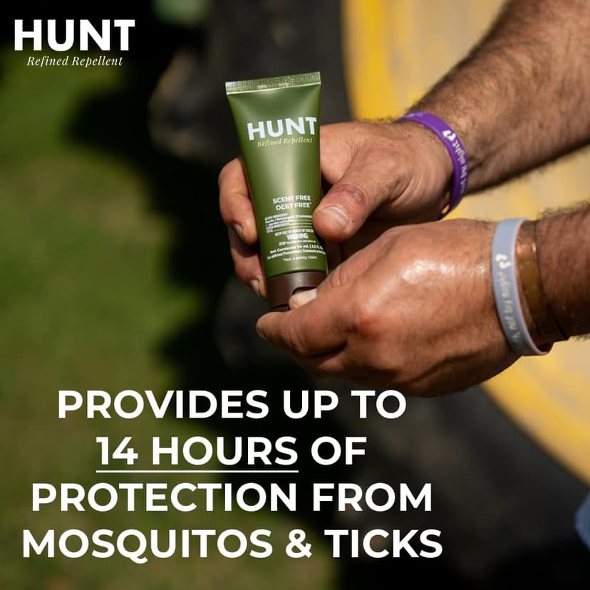 Hunt Insect Repellent Lotion, DEET-Free, Scent-Free, 20% Picaridin, 14-Hour Protection, Non-Greasy, Gun-Safe, Equipment-Safe
