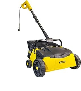 Artificial Turf Sweeper by Roll & Comb, Corded Electric Lawn Rake for Artificial Grass, Cool Gardening Gift, 25 Liter Leaf Collector, Model 302e, 19.8lb.