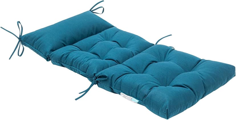 QILLOWAY Outdoor Rocking Chair Cushion 43.4x21 Inch, 100% Polyester Waterproof Patio Rocking Chair Cushion, High Back Weatherproof Chair Pad for Adirondack & Outdoor Furniture, Peacock Blue