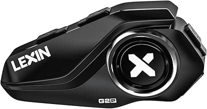LEXIN G2P Motorcycle Helmet Bluetooth Headset, Group Intercom Communication System, FM Radio/ 6 Shells/Universal Pairing/Private Talk/Noise Cancellation, Fit for Snowmobile/ATV, 1 Pack