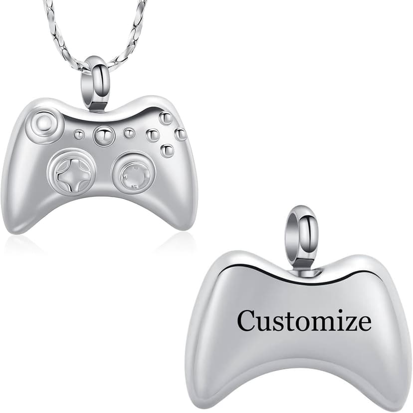 Memorial Pendant, Ashes Necklace of Loved One, Keepsake Gifts for Men Women Imrsanl Game Controller Urn Necklace Cremation Jewelry for Ashes B0CTMCX9JM