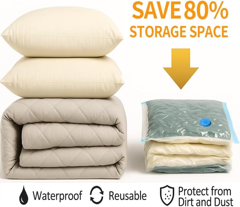 Vacuum Storage Bags for Travel and Home,Space Saver Bags for Clothes,(with Electric Pump and Hand Pump, Large,2(40 * 60) 2(50 * 70) 2(60 * 80) 2(80 * 100))