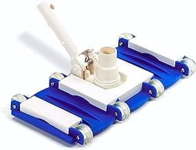 SWIMLINE HYDROTOOLS Manual Vacuum Head Attachment For Inground & Above Ground Pools |Weighted Flexible Swimming Pool Vac Head Rectangle Shape W/ Wheels| Swivel Hose 1-1/4 or 1-1/2’’| Clean 8150