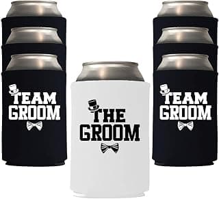 The Groom And Team Groom Can Coolie Holder Bachelor Party Decorations Bachelor Party Favors Bachelor Party Accessories Wedding Favors Gift For Groom Groomsmans Proposal Gifts Black White B08CHMD5PM