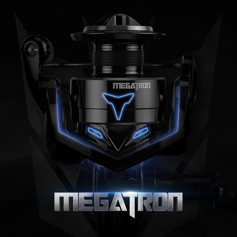 KastKing Megatron Spinning Reel, Freshwater and Saltwater Spinning Fishing Reel, Rigid Aluminum Frame 7+1 Double-Shielded Stainless-Steel BB, Over 30 lbs. Carbon Drag, CNC Aluminum Spool & Handle