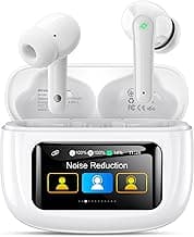 JGUG Wireless Earbuds Bluetooth 6.0 Headphones, Ear Buds with ANC Noise Cancelling, ENC Clear Calls, Touchscreen LED Display Case, 48H Playtime, Stereo Sound, IPX7 Waterproof for Sports Workout