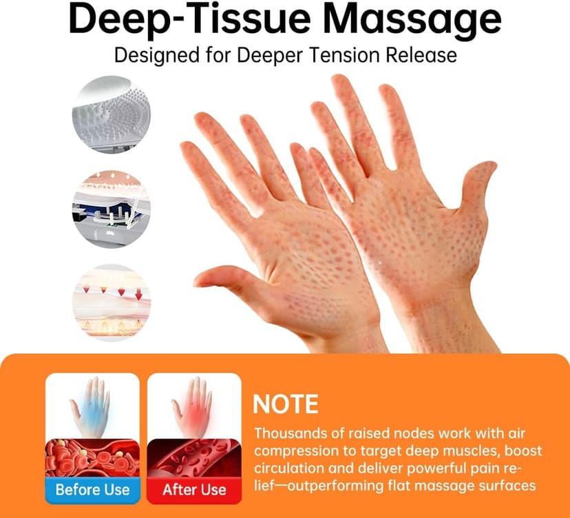 Hand Massager with Heat and Compression for Arthritis and Carpal Tunnel Relief, Finger Wrist Hand Therapy Equipment Pain Relief,Thoughtful Gifts for Women,Man(Gray)