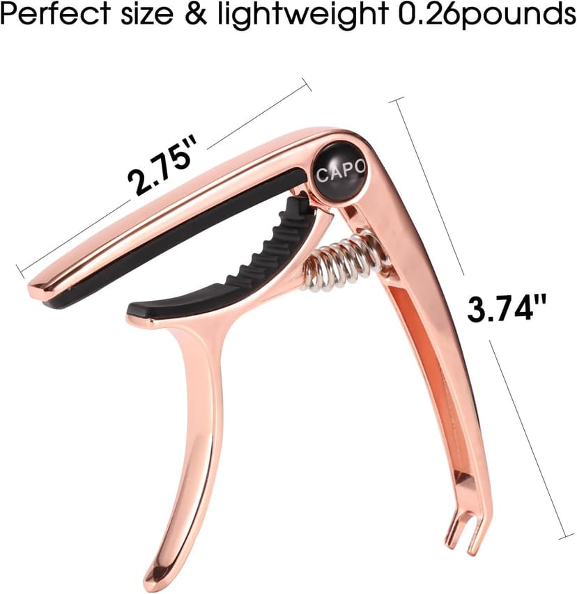 ENO MUSIC Professional Acoustic and Electric Guitars Capo for 6 String Guitar and Mandolin, RedCopper