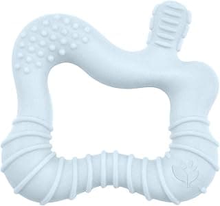 Green Sprouts Silicone Molar Teether, 12mo+, Platinum-Cured Silicone, Sterilizer Safe, Tested for Hormones - Light Blueberry
