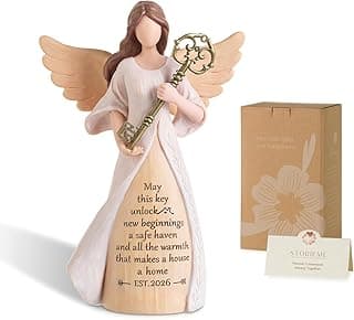 Handmade Resin with Gift-ready Package, Perfect Entryway Table Decor Symbolizing New Beginnings for Homeowner Women Friend Storieme Housewarming Angel Figurine, House Warming Gifts New Home B0G7Y6LMG4