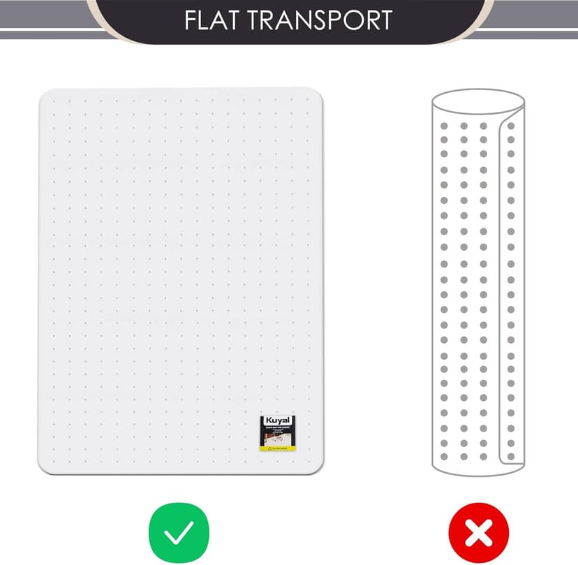 Kuyal Office Chair Mat for Carpet, 32x48 Clear Heavy Duty Computer Chair Mat, Under Desk Protector Carpeted Floors Mat, Easy Chair Movement,Ship Flat