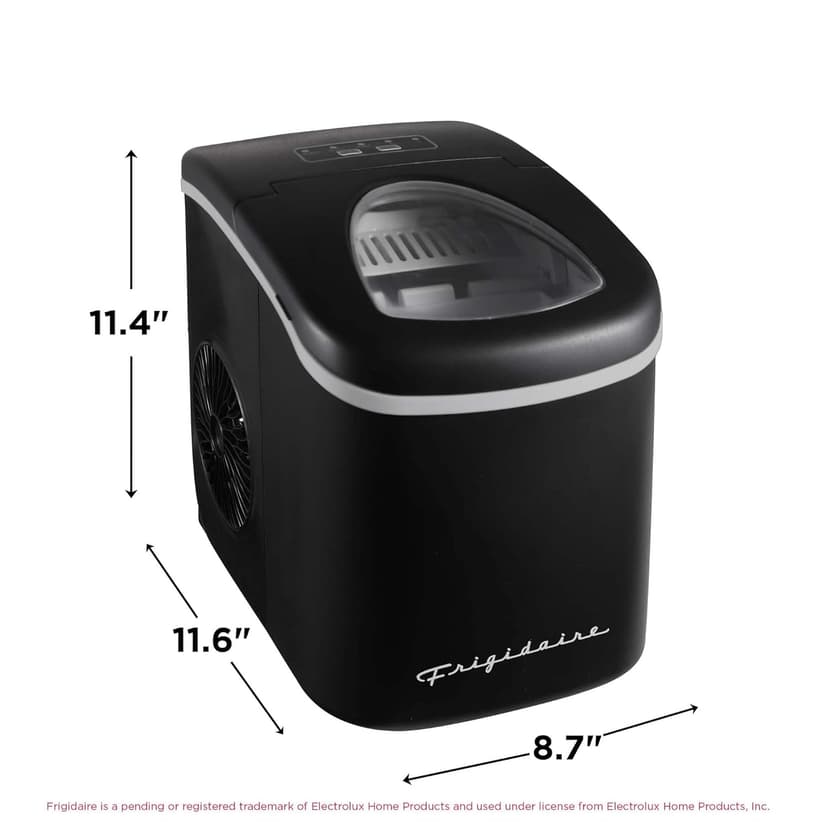 FRIGIDAIRE EFIC128AMZBLK Compact Countertop Ice Maker, 26 lb per Day, Black