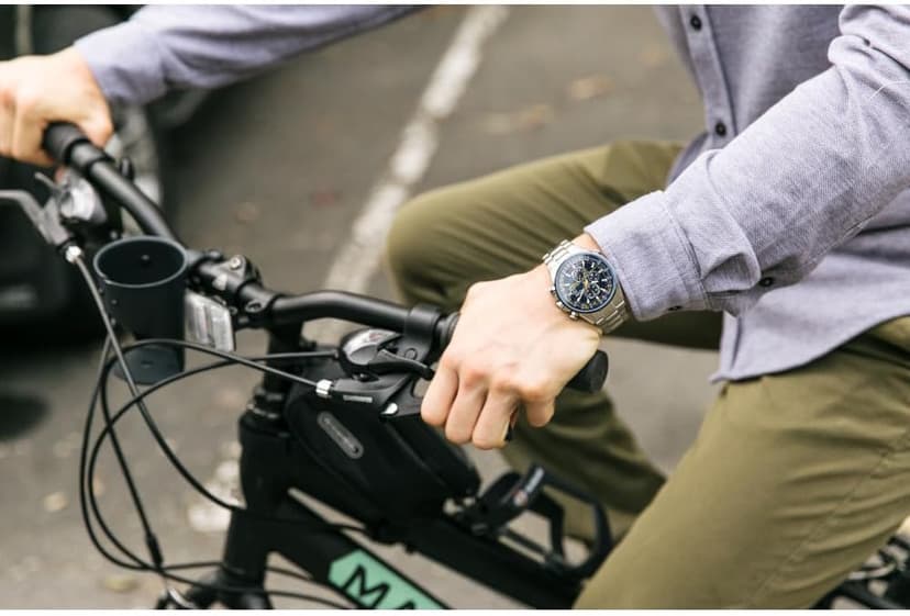 Citizen Men's Eco-Drive Sport Luxury World Chronograph Atomic Time Keeping Watch in Stainless Steel, Blue Dial (Model: AT8020-54L)