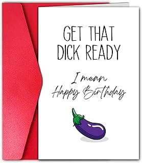 GYYsweetus Funny Birthday Card for Boyfriend Husband, Dirty Birthday Gift for Men, Get that Happy Birthday Card from Girlfriend Wife with Envelope and Sticker