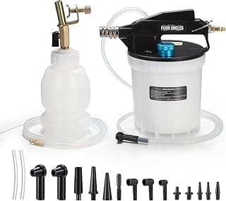 FOUR UNCLES 2L Brake Bleeder Vacuum Pump Kit - Pneumatic Brake Fluid Extractor with 1L Refilling Bottle & Adapters for Automotive Bleeding, One-Person Operation