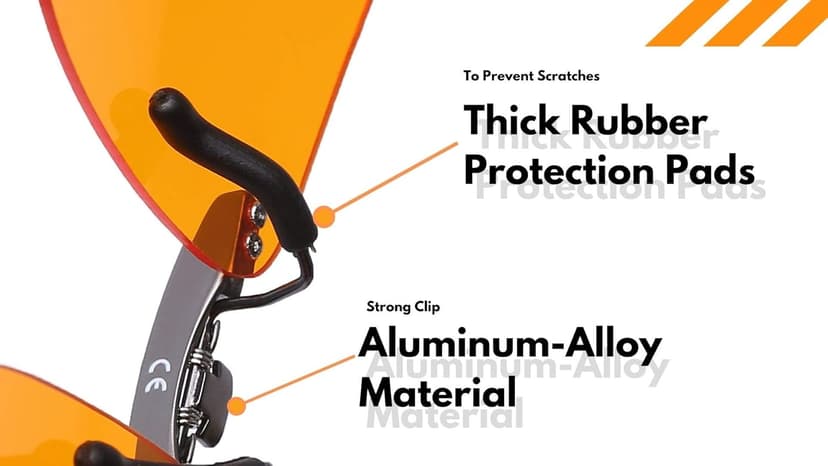 Vyzia Clip On Blue Light Blocking Glasses For Sleep | Fits Over Prescription Glasses, Orange Lenses Help Reduce Computer Eye Strain and Induce Sleep