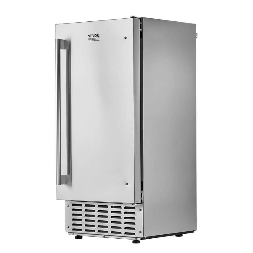VEVOR Under Counter Ice Maker, 66 Lbs/Day Under Counter Stainless Steel Nugget Ice Makers Machine with Drain Pump, Reversible Door, 18 Lbs Storage, Freestanding Ice Maker for Commercial Home Kitchen