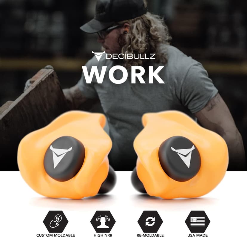 Decibullz - Custom Molded Earplugs, 31dB Highest NRR, Comfortable Hearing Protection for Shooting, Travel, Work and Concerts