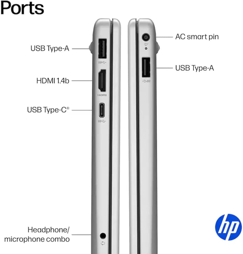 HP 15.6" Laptop with Microsoft 365-1.1TB Storage - 8GB Memory - Intel Inside | Anti-Glare Display, 128GB SSD and 1TB Cloud Storage, 4-Cores CPU, Fast Charge and 12hrs Battery, no Mouse