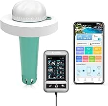 Smart Pool Monitor Pro, Digital Pool Water Tester for Chlorine/pH/ORP/Salinity/TDS/EC with App View, Electronic Pool Chemical Tester for Hot Tub & Spa