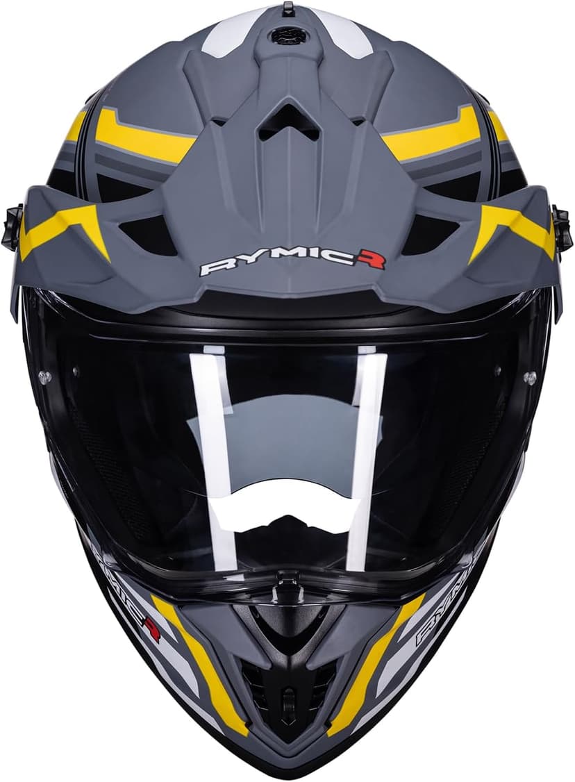X60 Dual Sport Helmet, Adventure Motorcycle Helmet with Integrated Sun Visor - Off Road Dirt Bike Snowmobile Helmets for Adult DOT & ECE 22.06 Approved