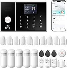 Wireless Alarm System for Home Security,24 Pcs Home Alarm System Wireless DIY Kit,WiFi+GSM/4G with Instant App Alerts NO MonthlyFees,SOS Button,App & Remote Control,Work with Alexa,for Apartment