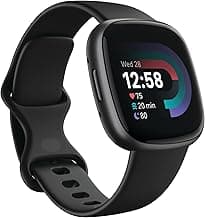 Fitbit Versa 4 Fitness Smartwatch with Daily Readiness, GPS, 24/7 Heart Rate, 40+ Exercise Modes, Sleep Tracking and more, Black/Graphite, One Size (S & L Bands Included)