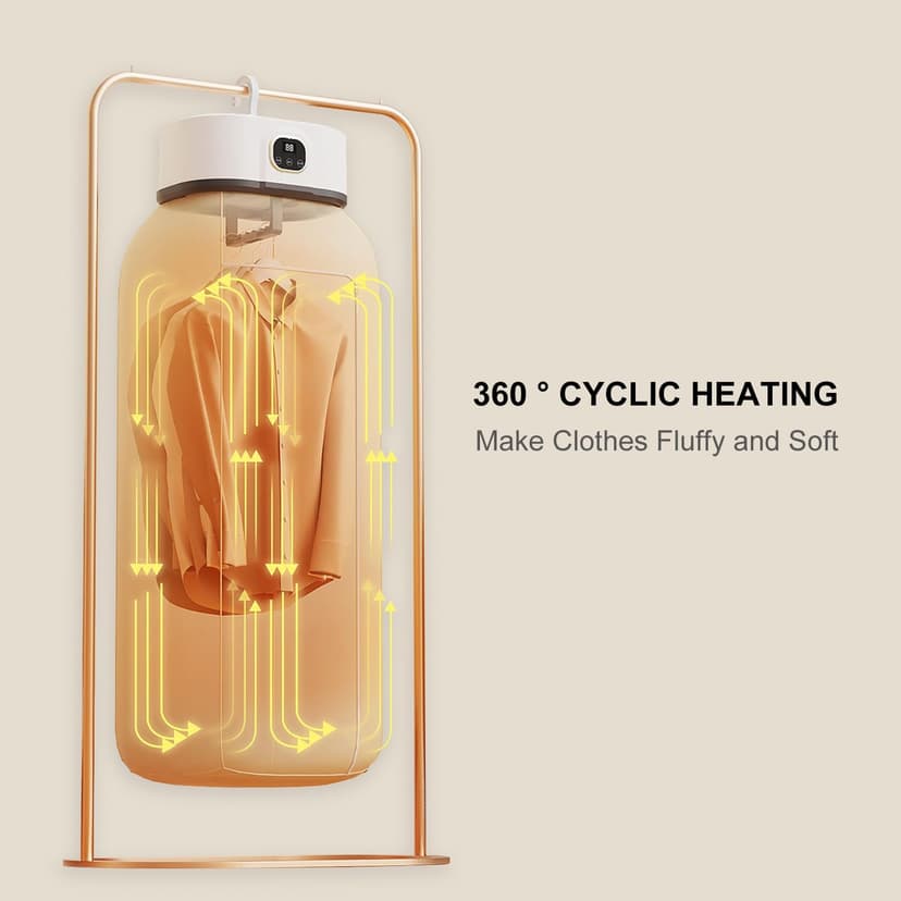 Portable Clothes Dryer - Mini Small Compact Foldable Quiet Fast-Drying Electric Machine with Adjustable Timer & UV Hygiene for Travel,RV, Home,Apartment