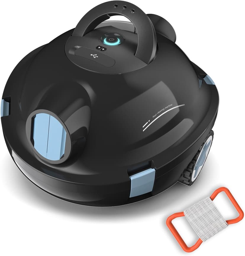 Y10 Cordless Robotic Pool Cleaner, Automatic Pool Vacuum - Ultra Long Battery Life, Powerful Suction, Self-Parking, Lightweight for Above/Inground Pools Up to 65ft/1100 Sq.Ft (Obsidian)