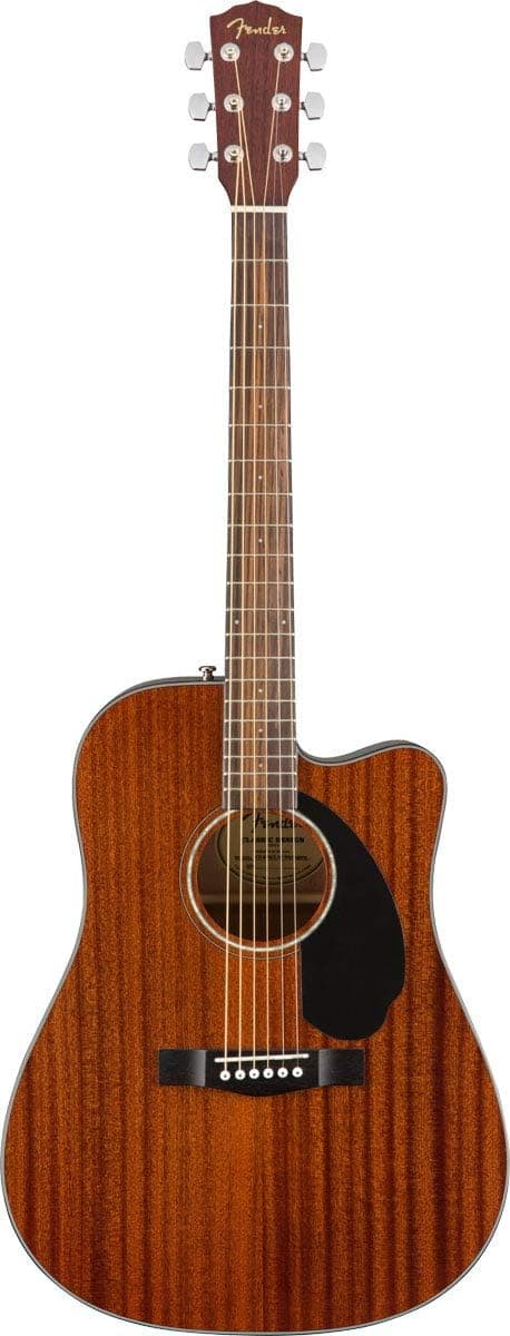 Fender CD-60SCE All-Mahogany Dreadnought Cutaway Acoustic Electric Guitar, with 2-Year Warranty, Fishman Pickup and Preamp System, Natural