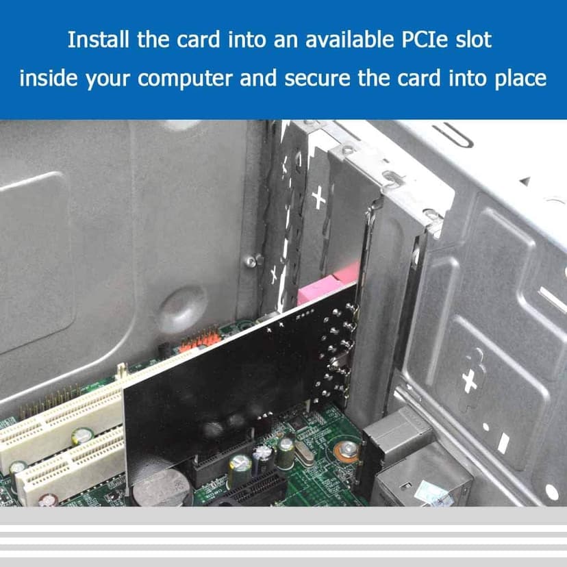 GODSHARK 5.1 Internal PCIe Sound Card for PC Windows 8 7 with Low Profile Bracket, 3D Stereo PCI-e Audio Card, CMI8738 Chip 32/64 Bit Sound Card PCI Express Adapter