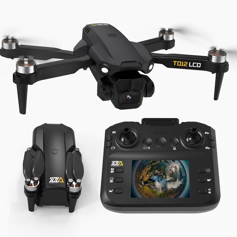 Drone with Camera for Adults 4K LCD Screen RC FPV Drone with Brushless Motor Live Video UHD, Drones for Adult Foldable Mini Quadcopter for Beginner 360° Flips, Support 32G SD Card MAX Under 250g Gifts