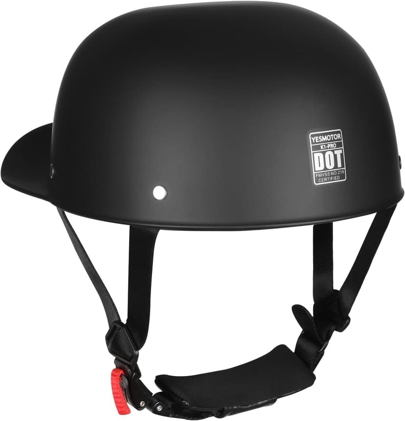 Yesmotor Motorcycle Baseball Helmet - Retro Baseball Style Cap for Unisex-Adult, DOT Approved