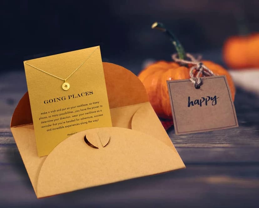 Baydurcan Friendship Anchor Compass Necklace Good Luck Elephant Pendant Chain Necklace with Message Card Gift Card