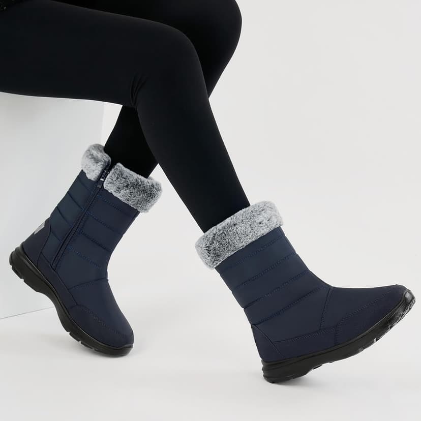 Decould sylf Snow Boots for Women Mid Calf 2026: Winter Warm Fur Lined Shoes Comfortable Waterproof with Zipper for Outdoor Walking