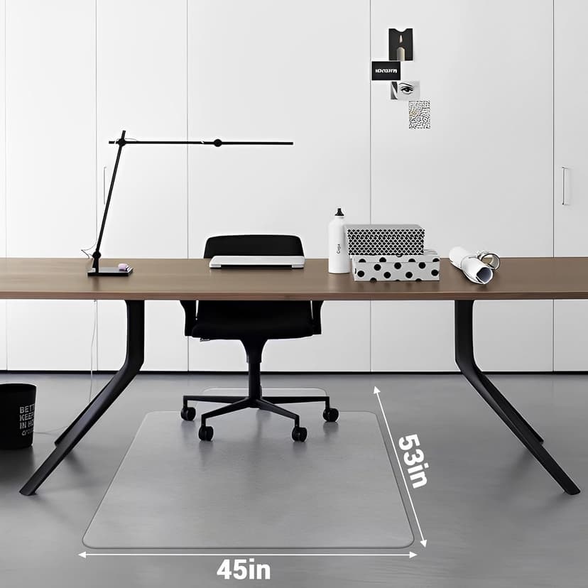 Office Chair Mat for Hard Floor, 45'' x 53'' Computer Desk Chair Mat for Floors, Easy Rolling for Office on Carpets Anti-Slip Carpet Protector for Rolling Work and Gaming Chairs