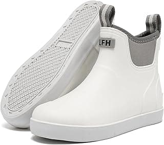 CKWLXQY Women's Deck Boots, Waterproof Ankle Rain Boots with Anti-Slip Traction, Rubber Garden & Fishing Boots for Boating, Camping, Farming & Outdoor Work