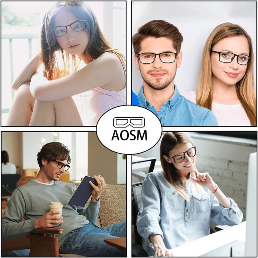 AOSM Blue Light Glasses for Men & Women,Gaming glasses Anti-Glare UV400 Protection,Blue Light Blocking to Relieve Eye Strain