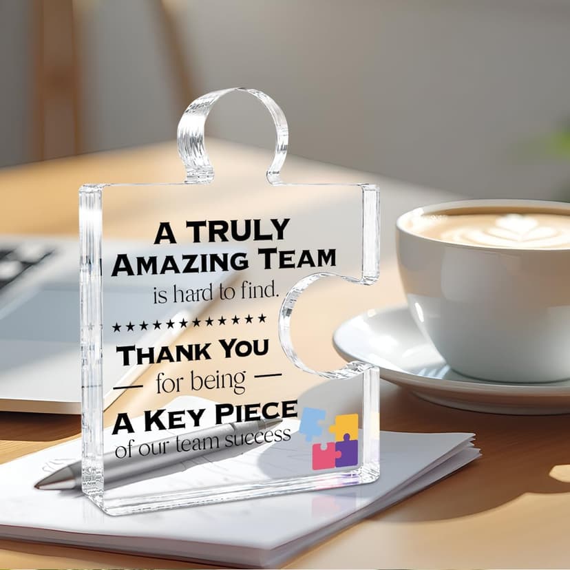 Teamwork Gift Best Team Ever Gifts a Truly Amazing Team Is Hard to Find Acrylic Puzzle Piece Plaque Office Decor Team Thank You Appreciation Gifts for Coworkers Colleagues Employees B0DQXPCPLH