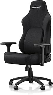 Anda Seat Phantom 4 Black Fabric Gaming Chairs for Adults - Large Wide Seat Gamer Chair with Dynamic Lumbar Support, Comfortable Ergonomic Video Game Seats with Headrest - 2D Armrests