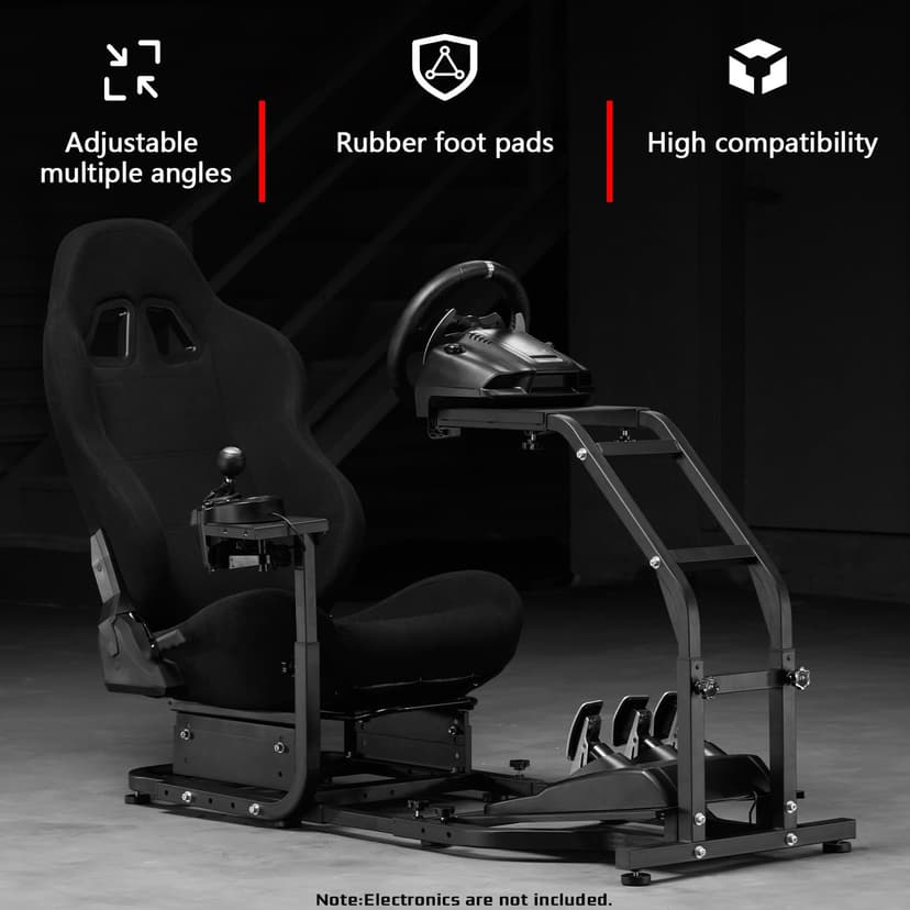 Dardoo G29 Racing Simulator Cockpit with Adjustable Race Seat Fit for Logitech G920 G923, for Thrustmaster T150 T300RS GT Racing Steering Wheel Stand, Not Included Wheel Shifter and Pedals