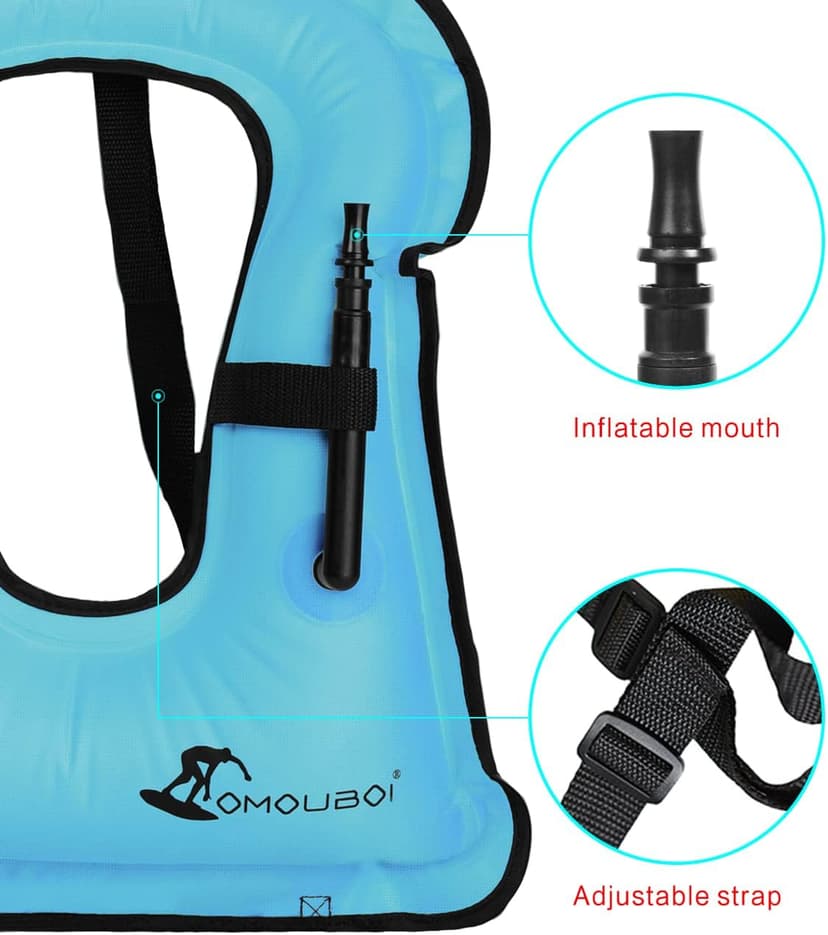 Snorkel Vest for Adults, Inflatable Swim Vest Jackets for Women/Men,Swimming Vests for Kayaking, Paddle Boarding, Fishing, Surfing, Snorkel, Watersports, Rafting