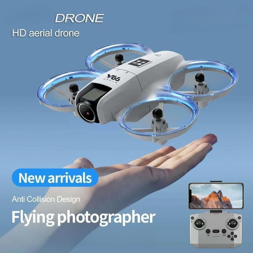 RC Small Drone with Dual Cameras, Propeller Guard, Altitude Hold, One-Key Takeoff, 3D Flips, 2 Batteries, Intelligent Obstacle Avoidance, Remote Control Helicopter Airplane, Hovering, APP Control, LED Lights, for Beginners FPV Palm Takeoff Mini Quadcopter (Orange)